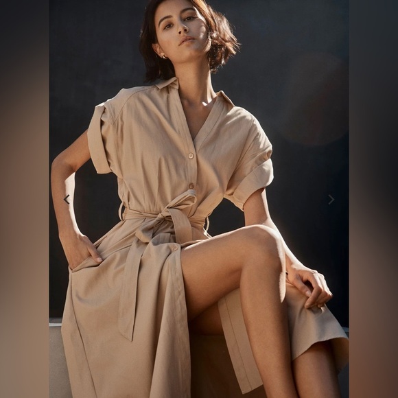 Brochu walker fia belted cotton midi dress nwot - Picture 1 of 6